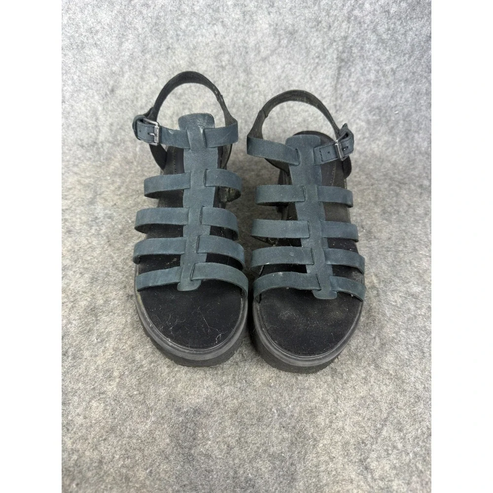 Timberland London Vibe Black Nubuck Gladiator Strappy Platform Sandals A2A3G 8.5